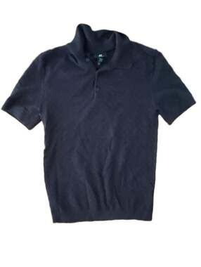 #4
H&M Black Textured Knit Short Sleeve Polo Shirt